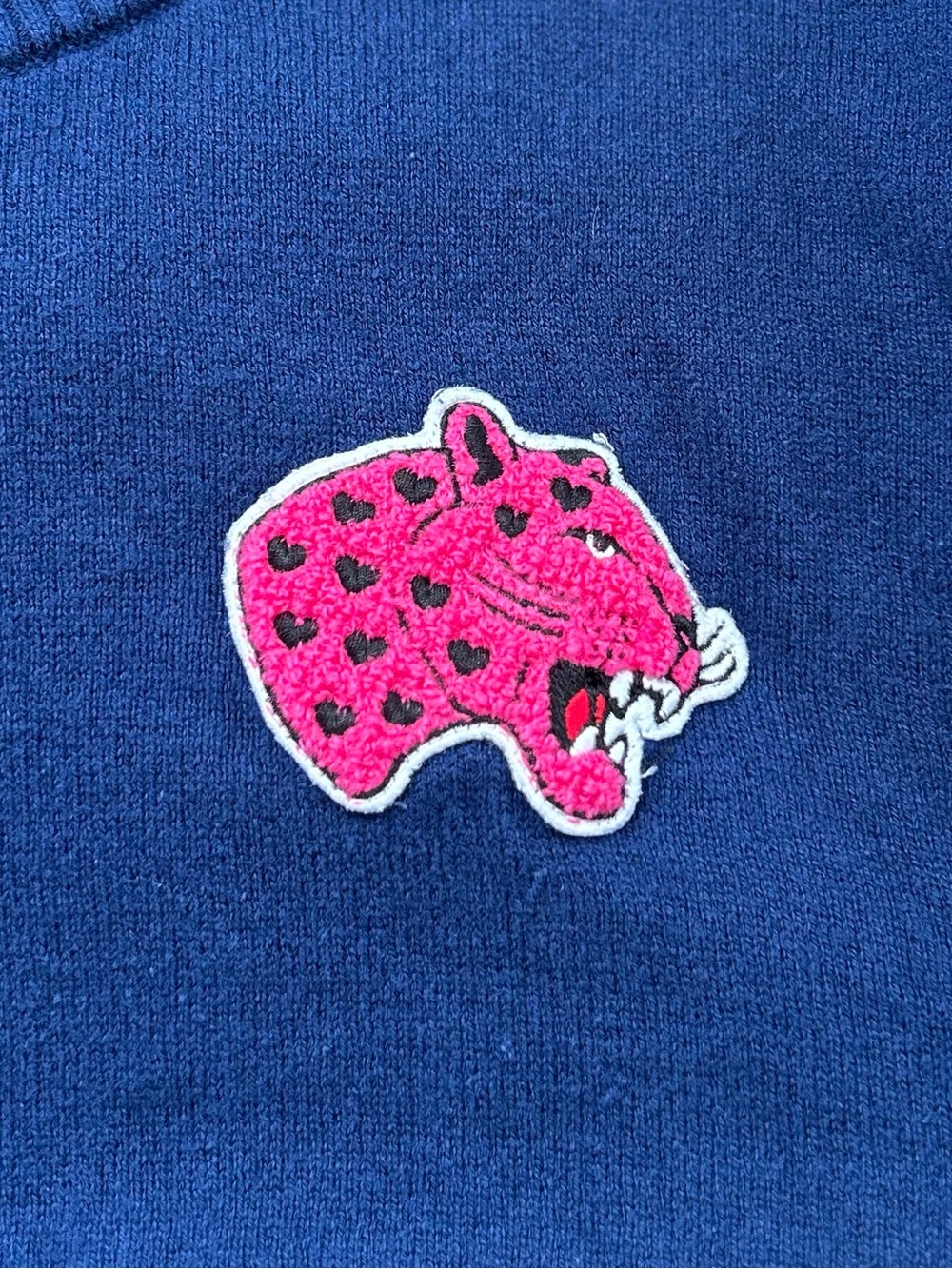 Lovesick Navy Blue Crewneck Sweater with Pink Panther Patch - Picture 4 of 4